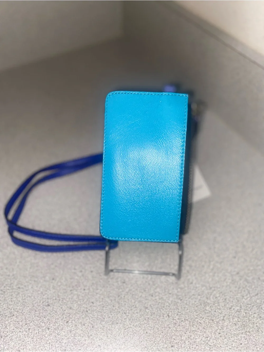 Kurt Geiger London Leather Rainbow Zip Card Holder Lanyard NWT